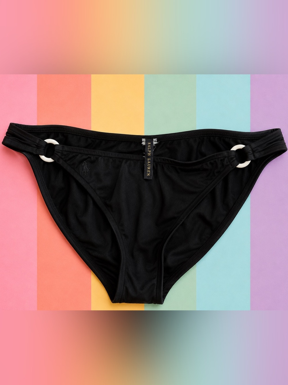 👙 Ralph Lauren Black Bikini Bottom | Pony Logo | Size S-M (4-6)